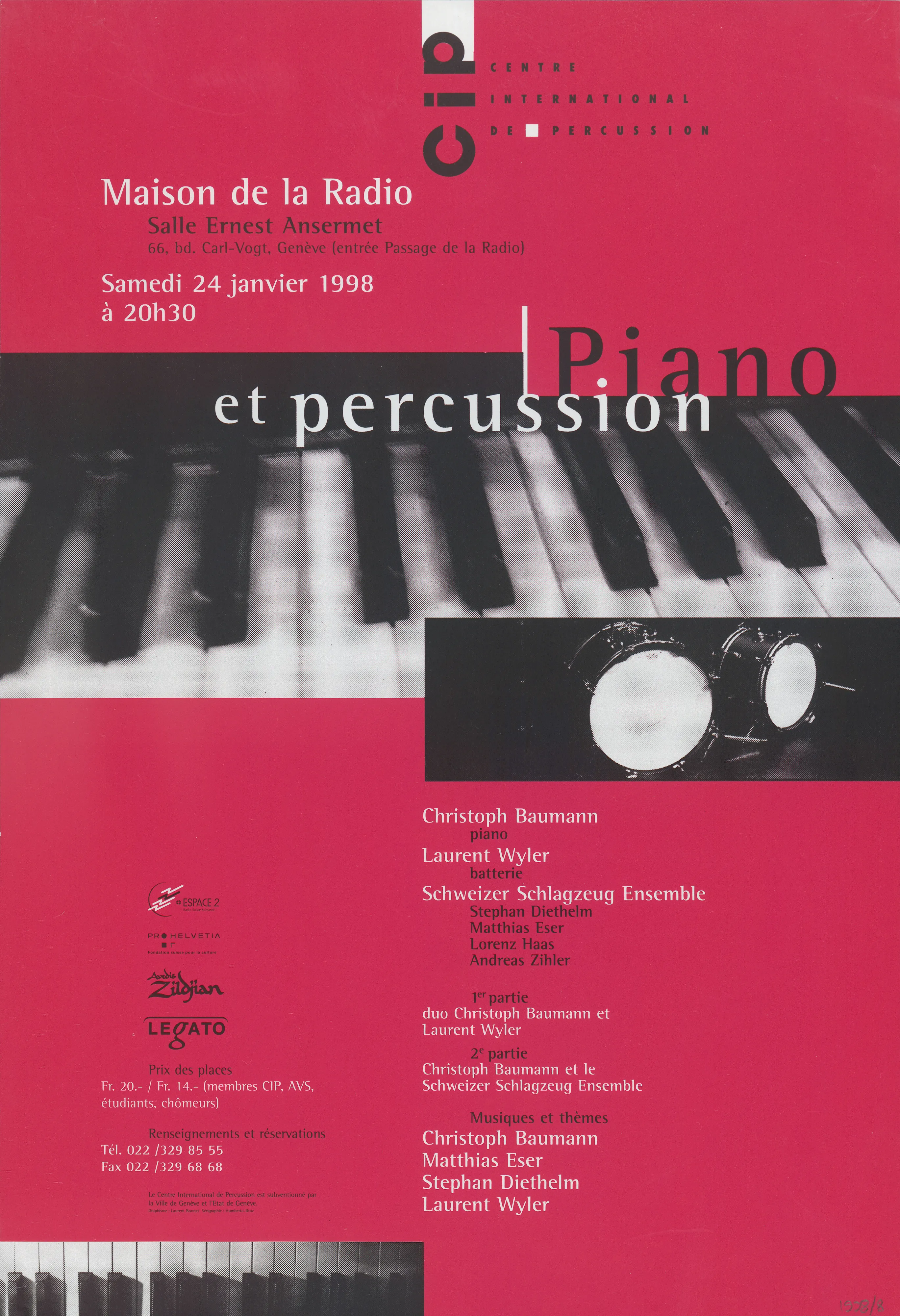 Piano et percussion, Christoph Baumann piano