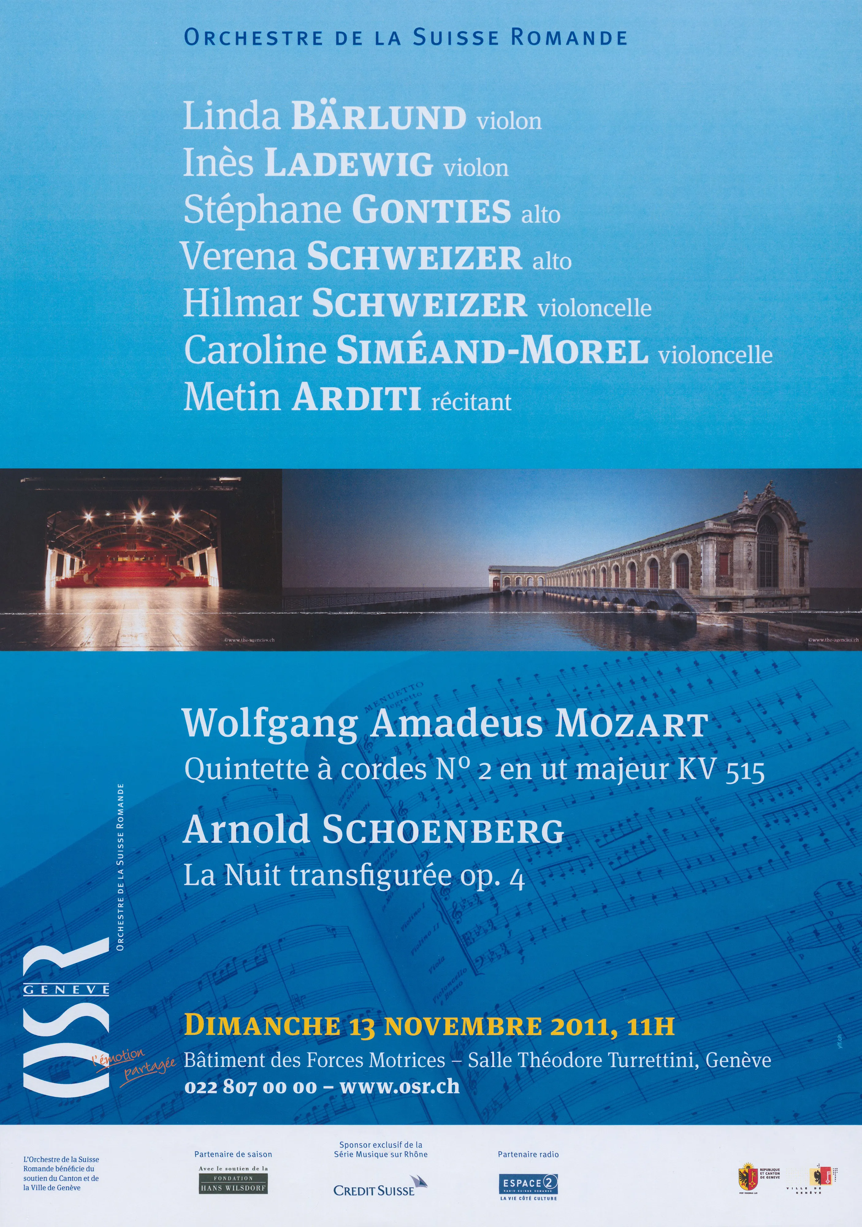 Bärlund, Ladewig, Gonties; Schweizer, Schweizer, Siméand-Morel, Arditi, Mozart, Schoenberg