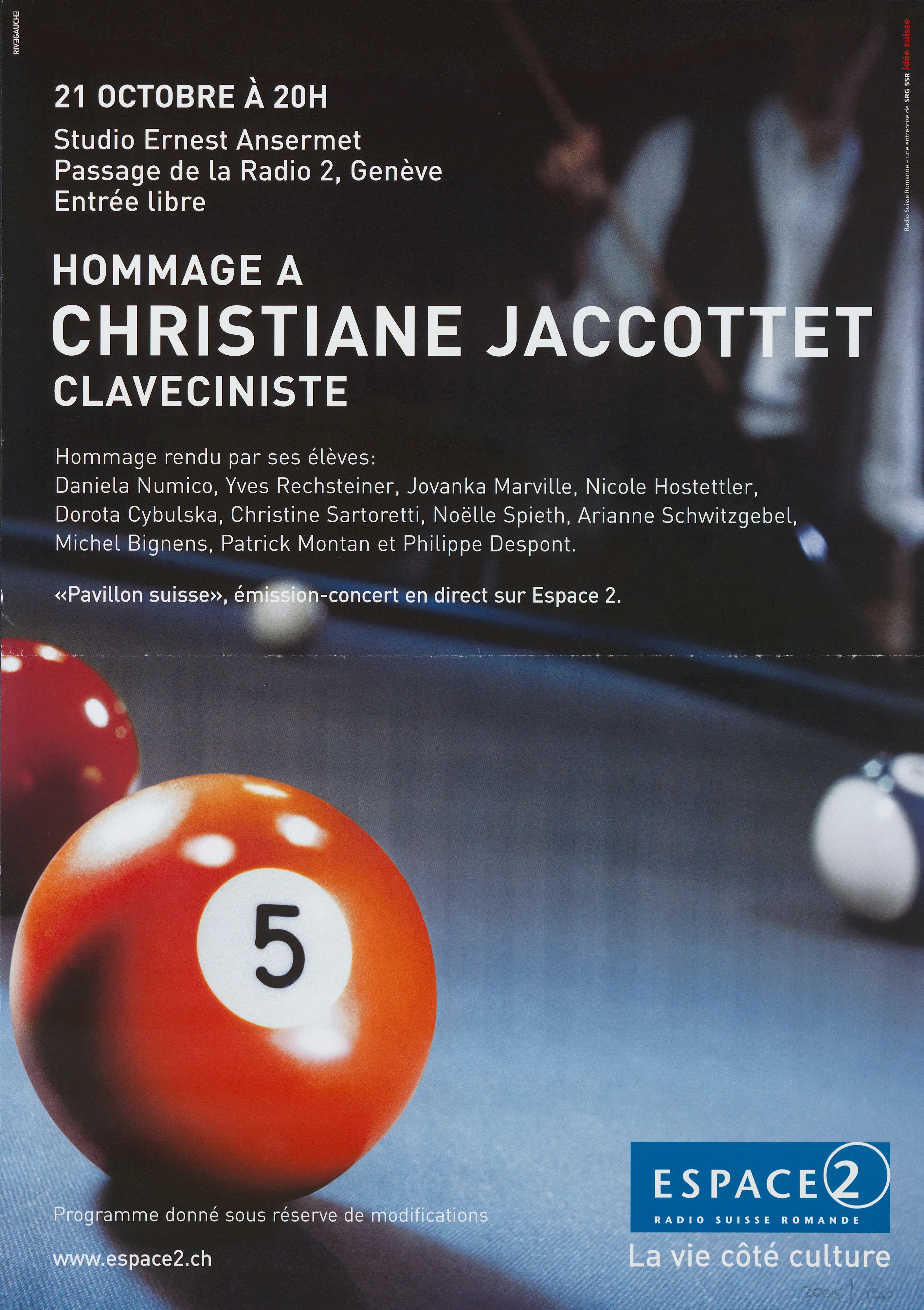 Hommage à Christiane Jaccottet. Claveciniste