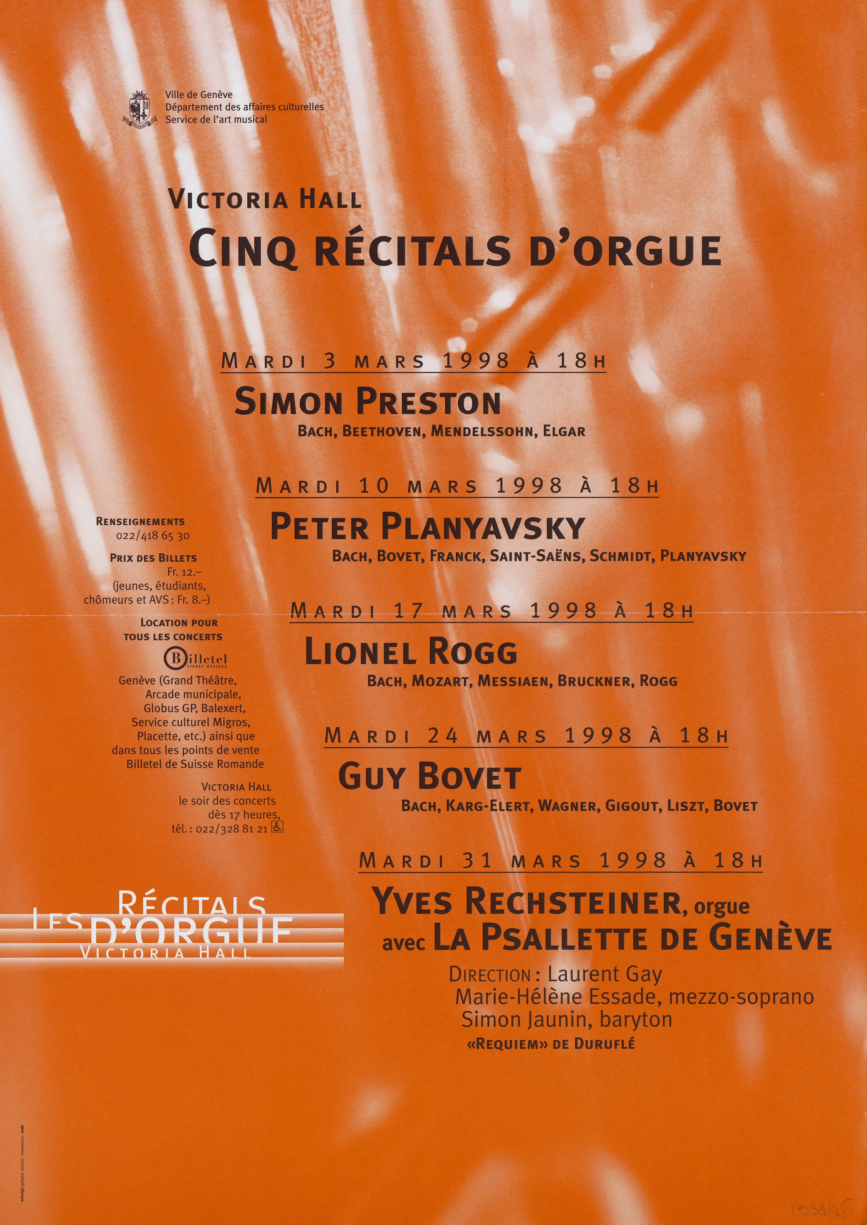 Cinq récitals d’orgue, Simon Preston