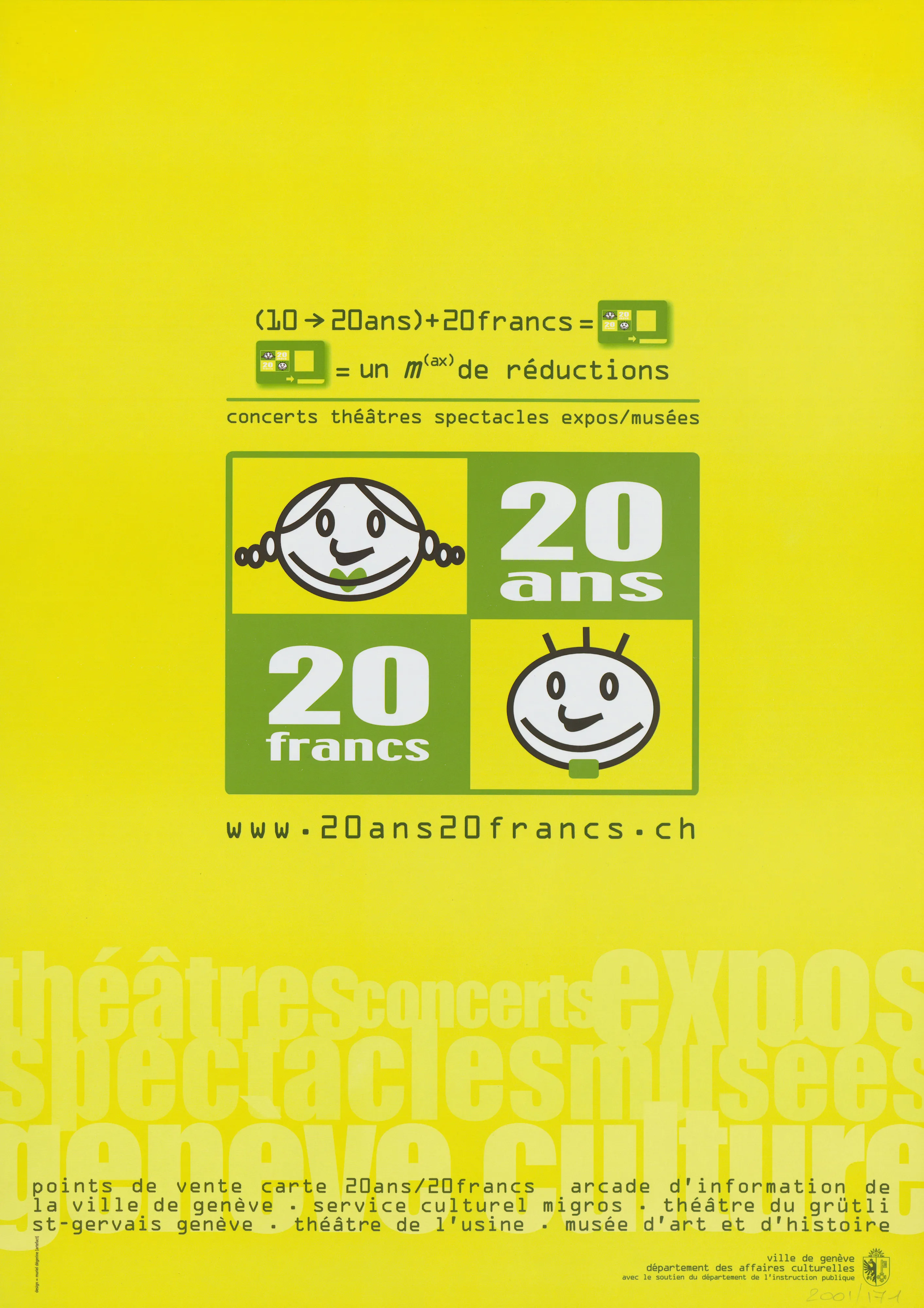 20 ans / 20 francs. Un max de réductions