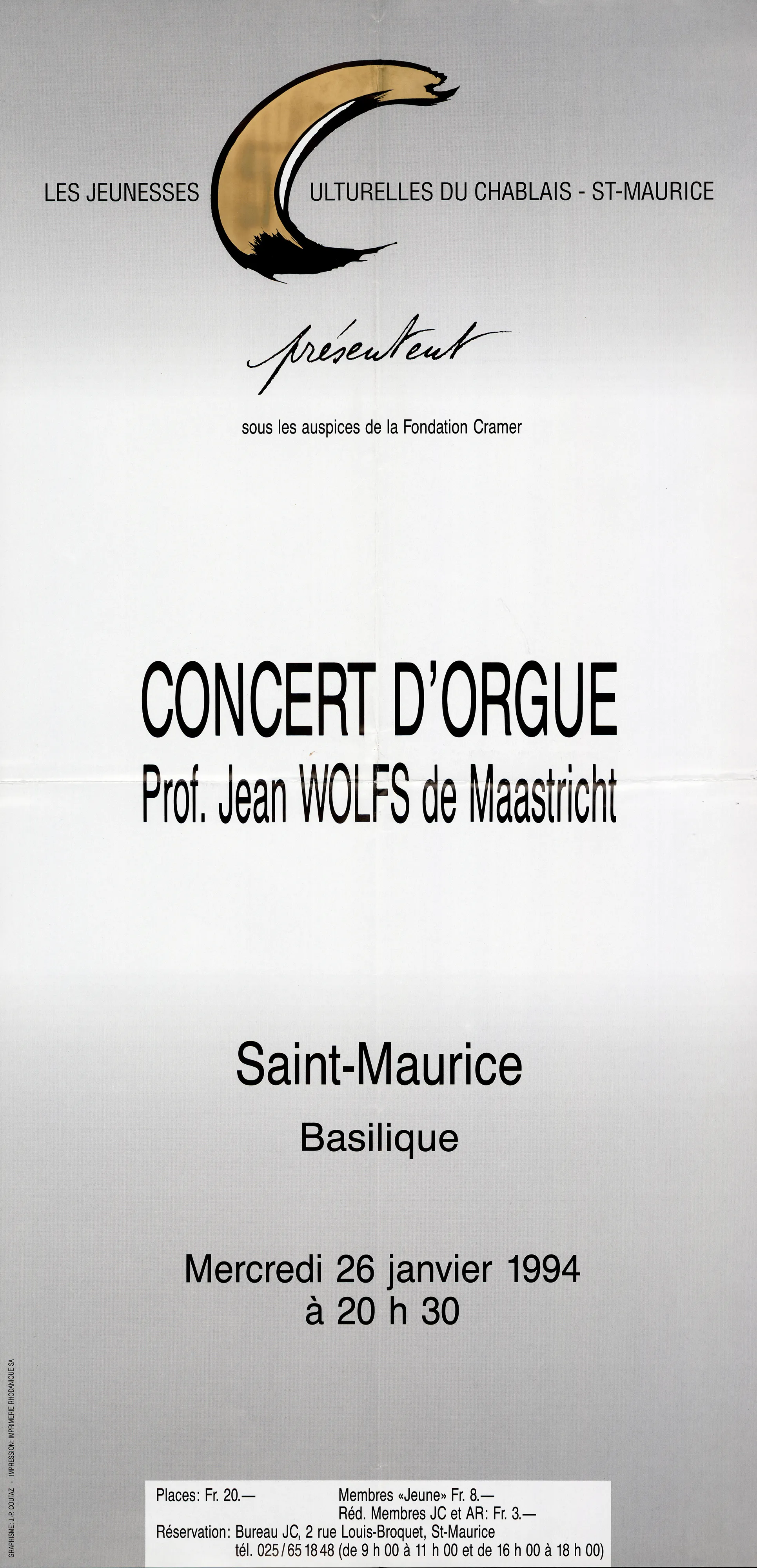 Concert d’orgue, Prof. Jean Wolfs de Maastricht