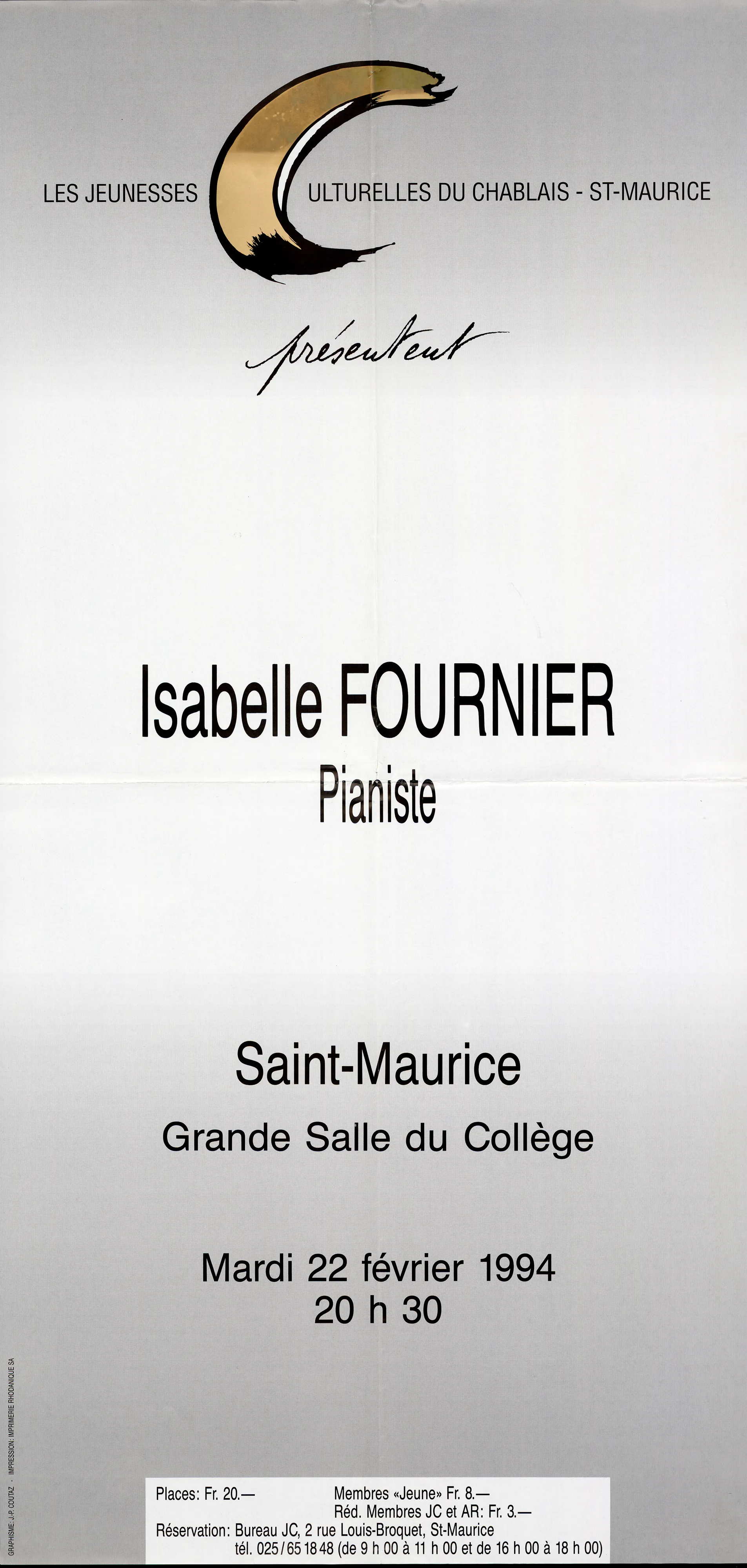 Isabelle Fournier pianiste, Saint-Maurice