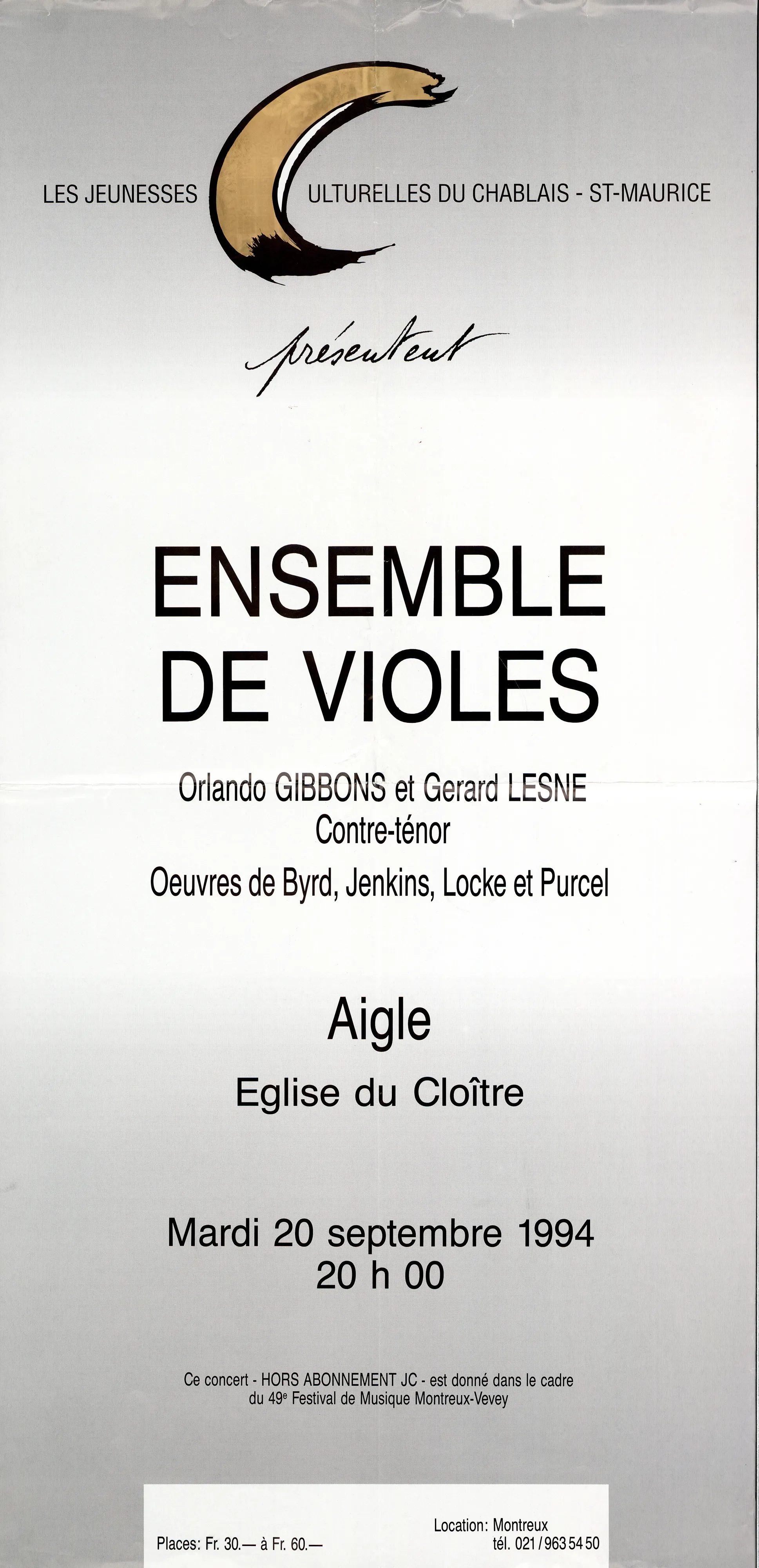 Ensemble de violes, Orlando Gibbons et Gérard Lee contre-ténor