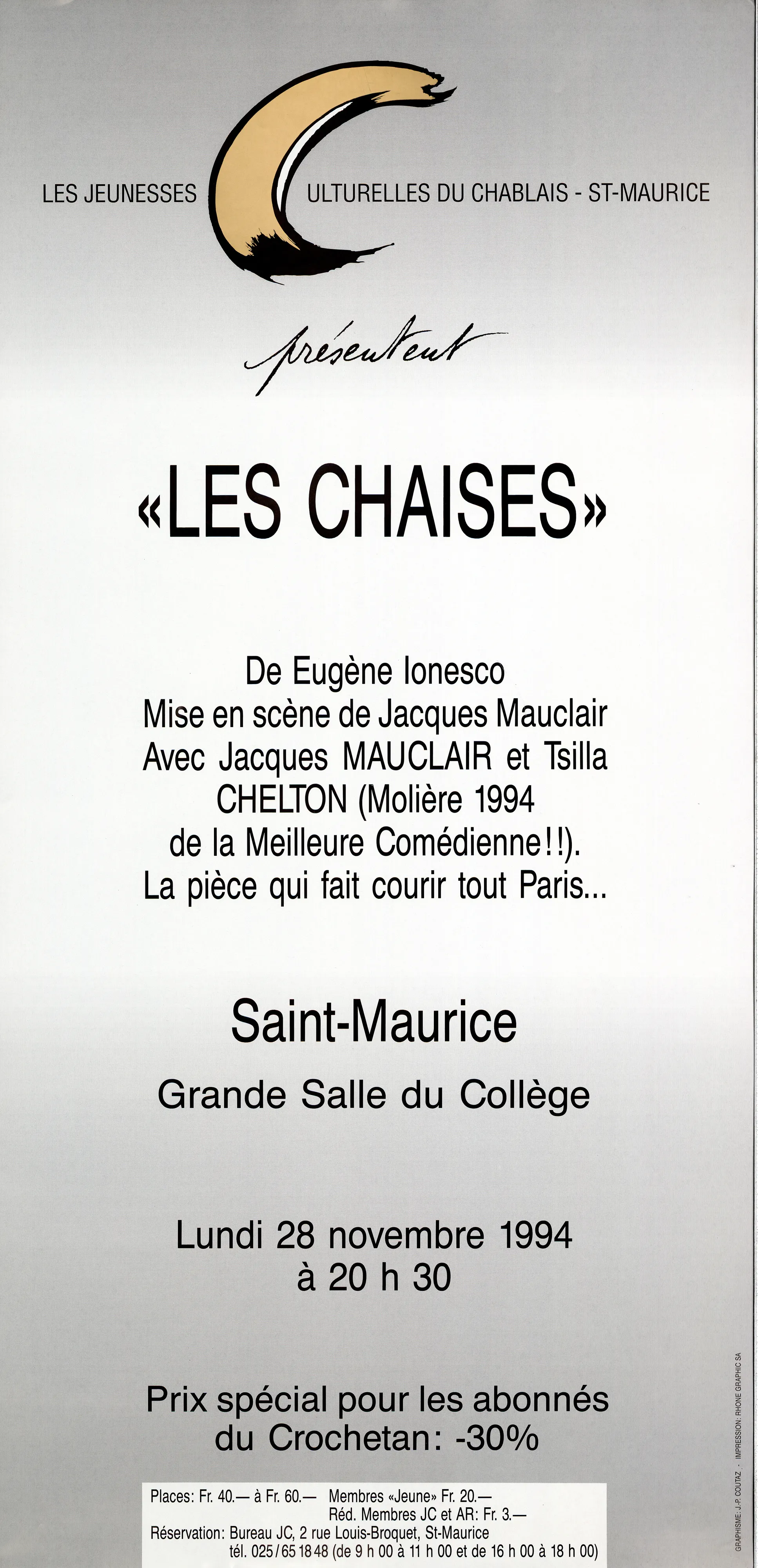 “Les chaises” de Eugène Ionesco, Mise en scène de Jacques Mauclair