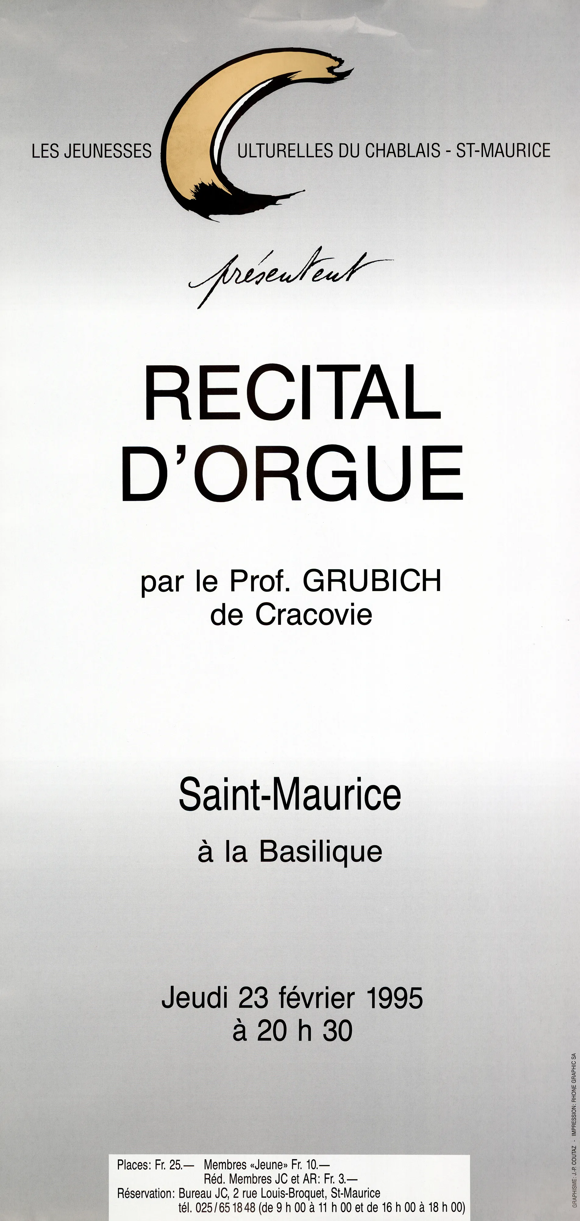 Récital d’orgue, Par le prof. Grubich de Cracovie