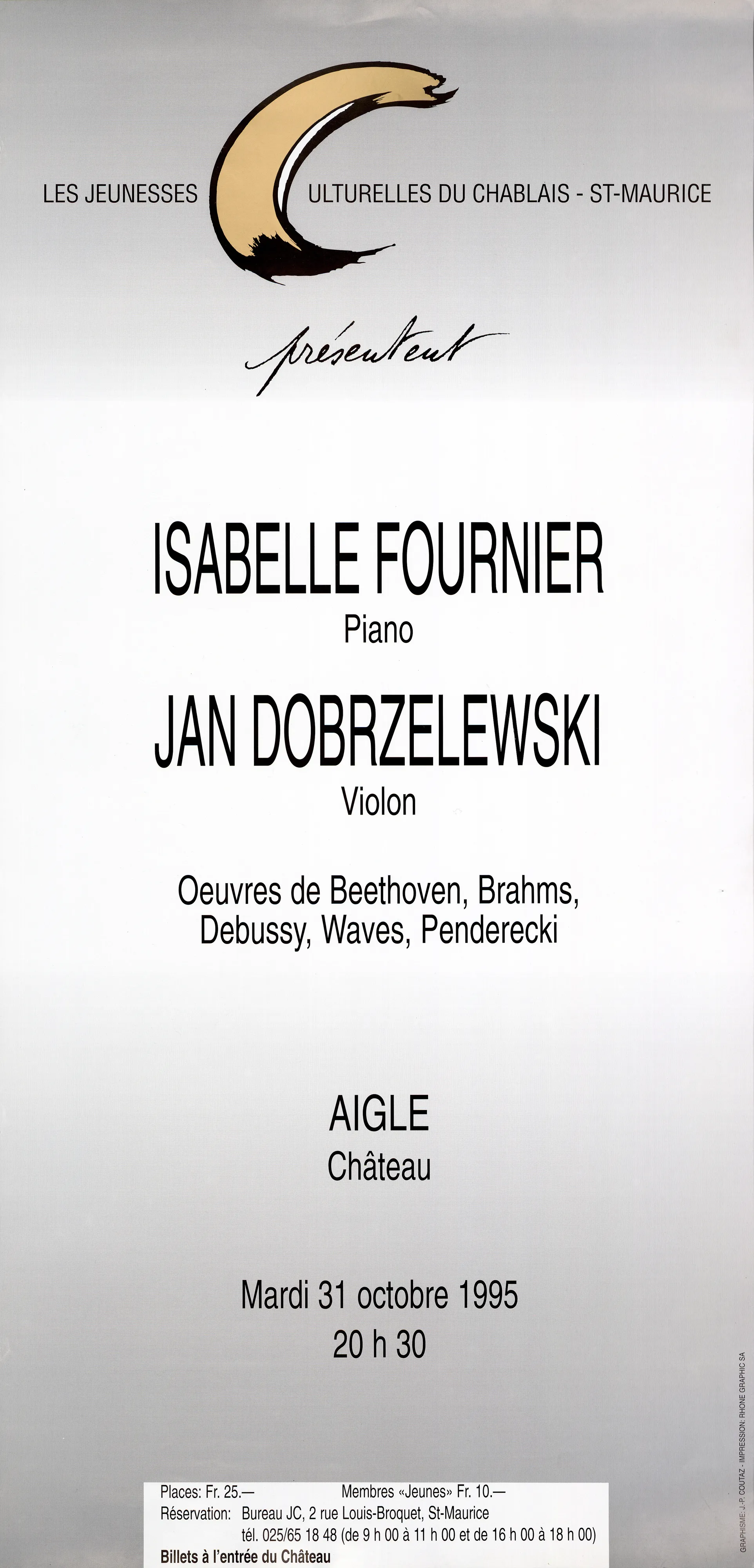 Isabelle Fournier piano, Jan Dobrzelewski violon