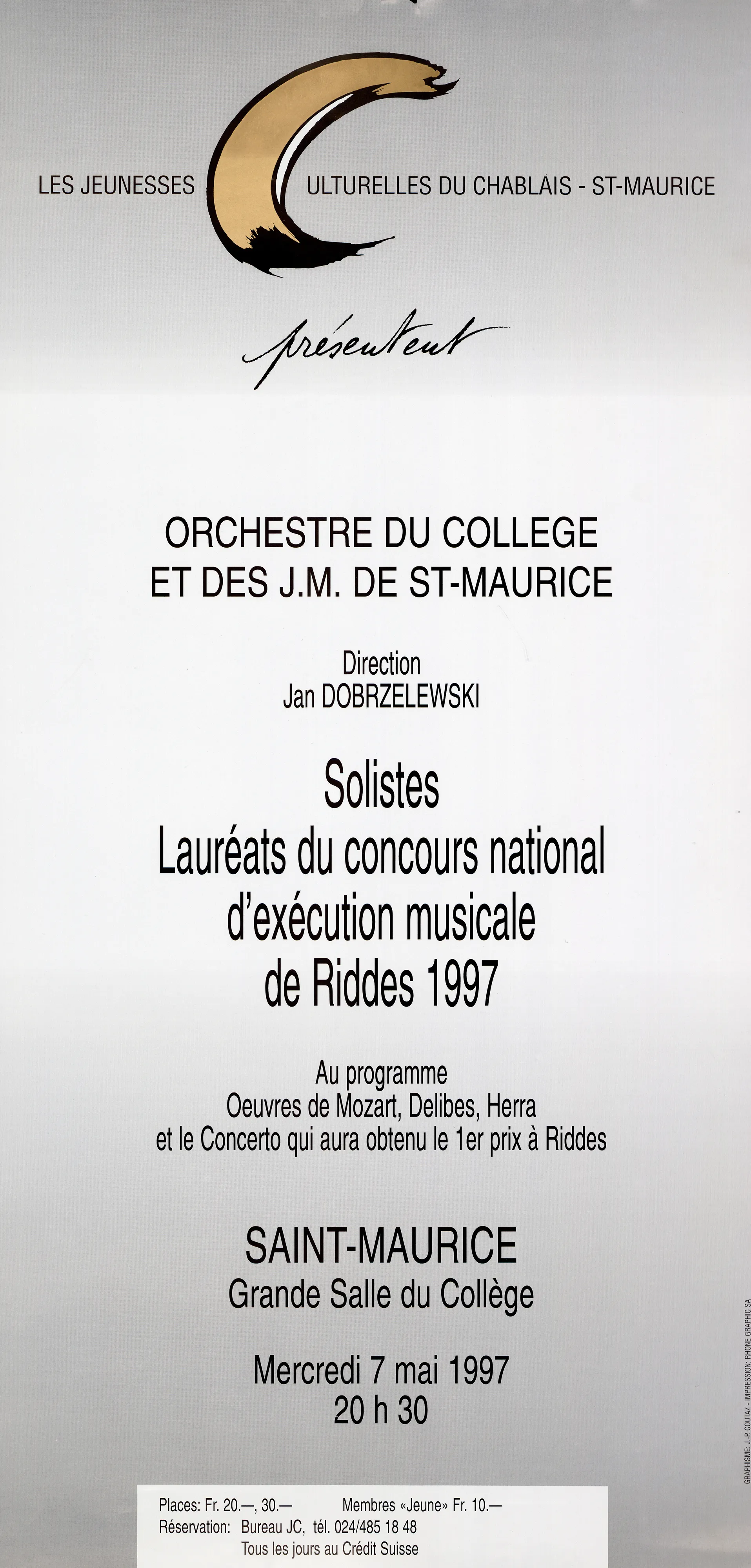 Orchestre du collège et des J.M. de St-Maurice, Direction Jan Dobrzelewski