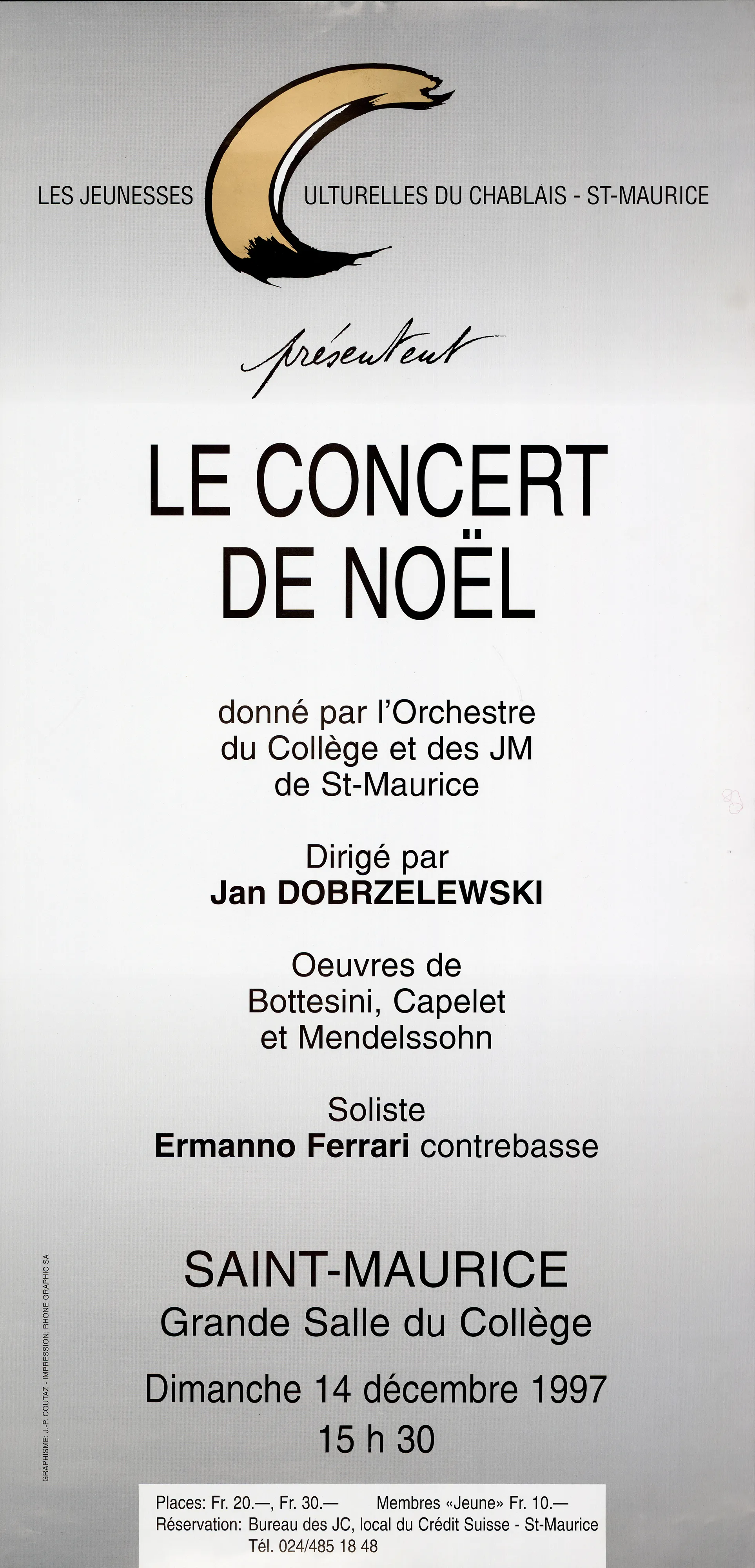 Concert de Noël donné par l’orchestre du collège et des JM de St-Maurice, Dirigé par Jan Dobrzelewski