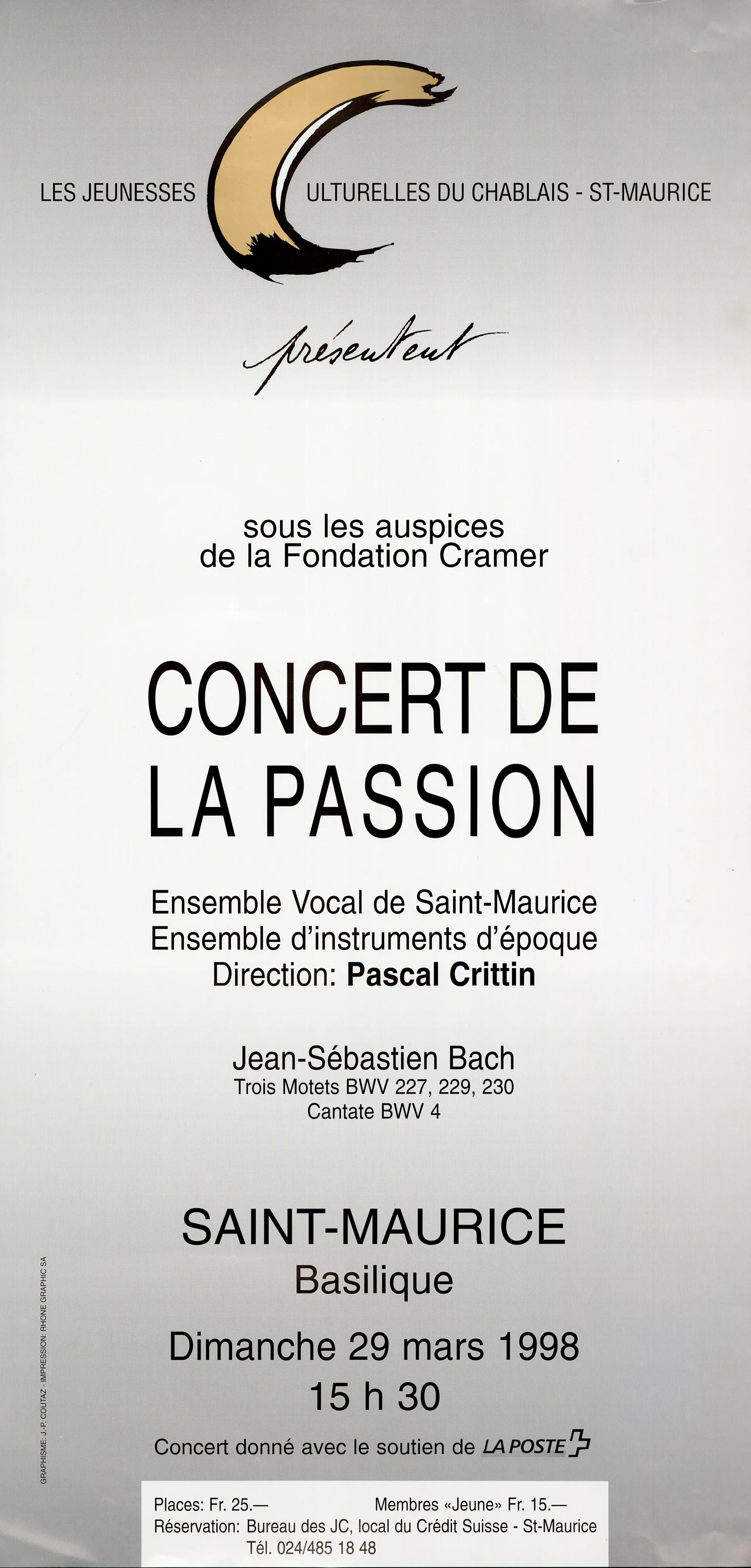 Concert de la Passion, Direction Pascal Crittin