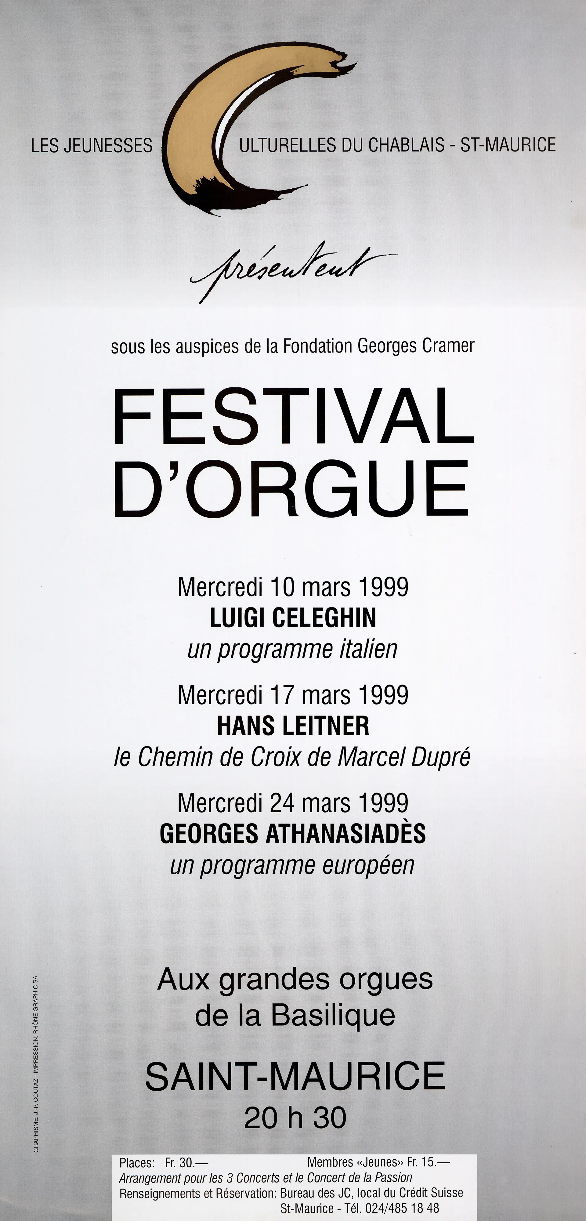Festival d’orgue, Mercredi 10 mars 1999