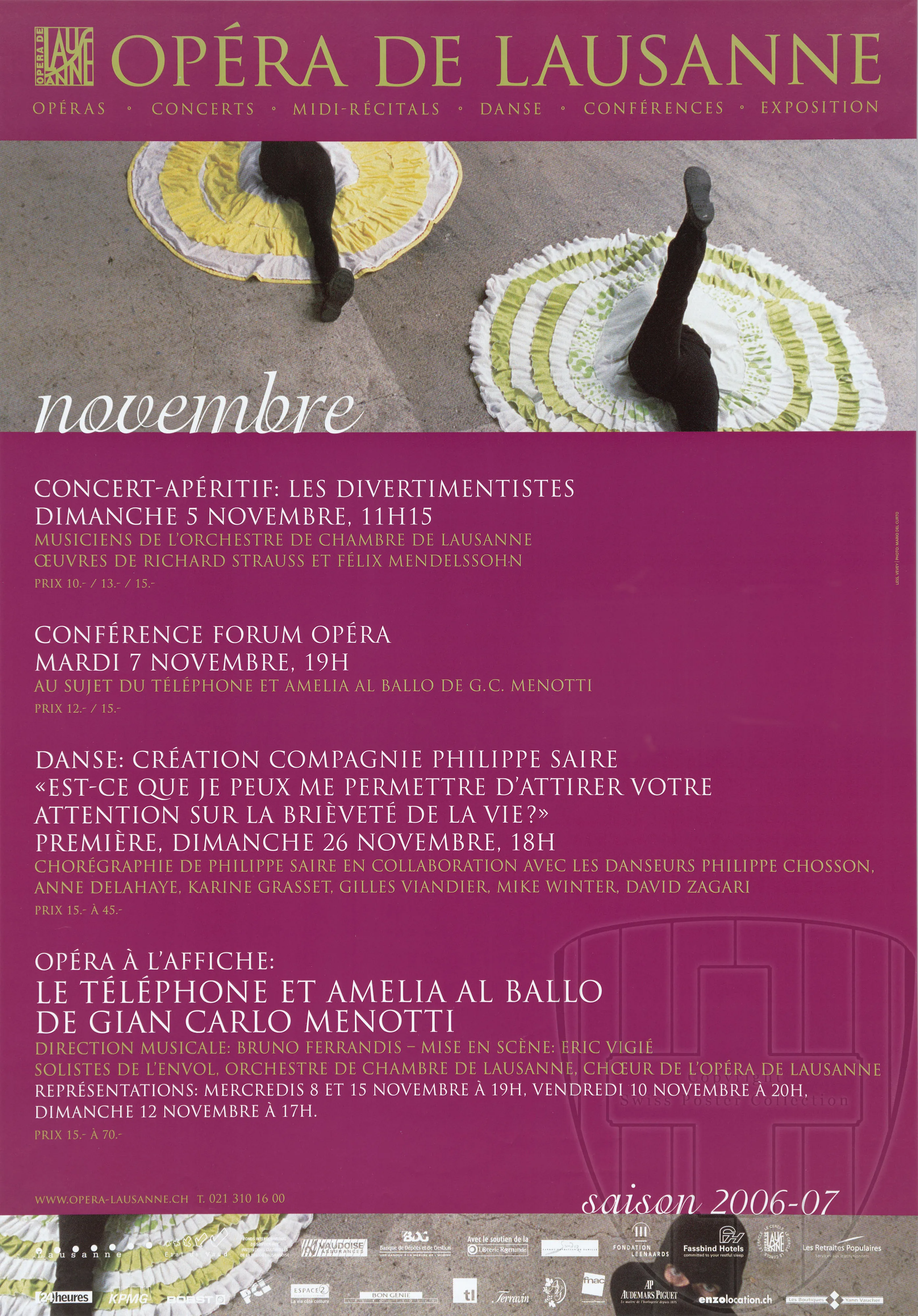 Opéra de Lausanne. Novembre