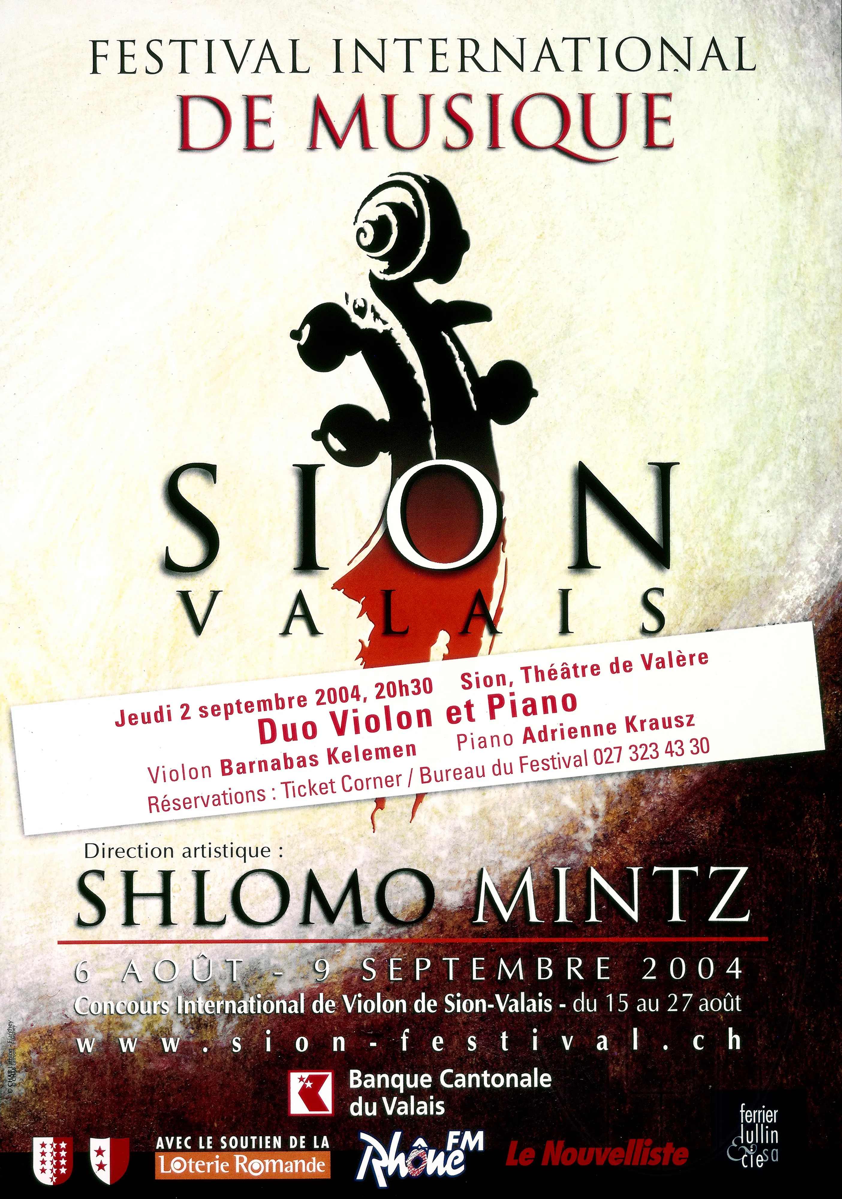 Festival international de musique. Sion Valais