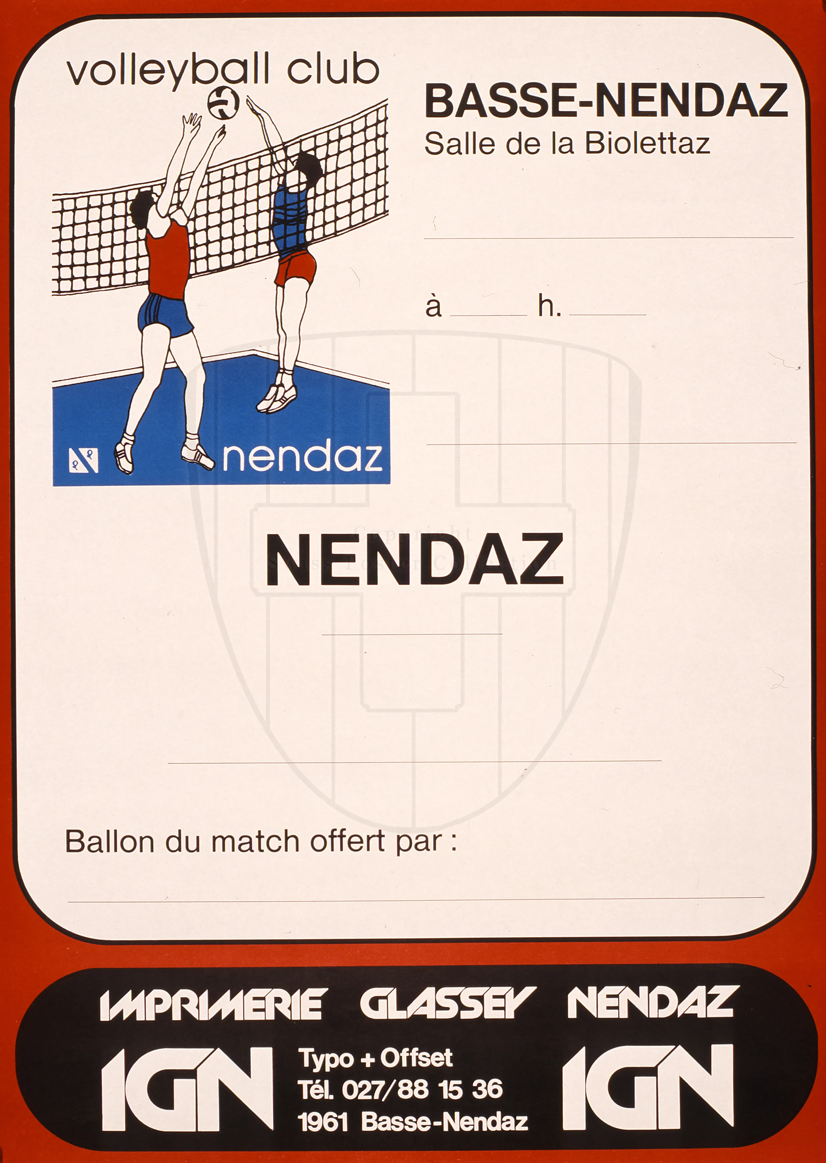 Volleyball club, Basse-Nendaz