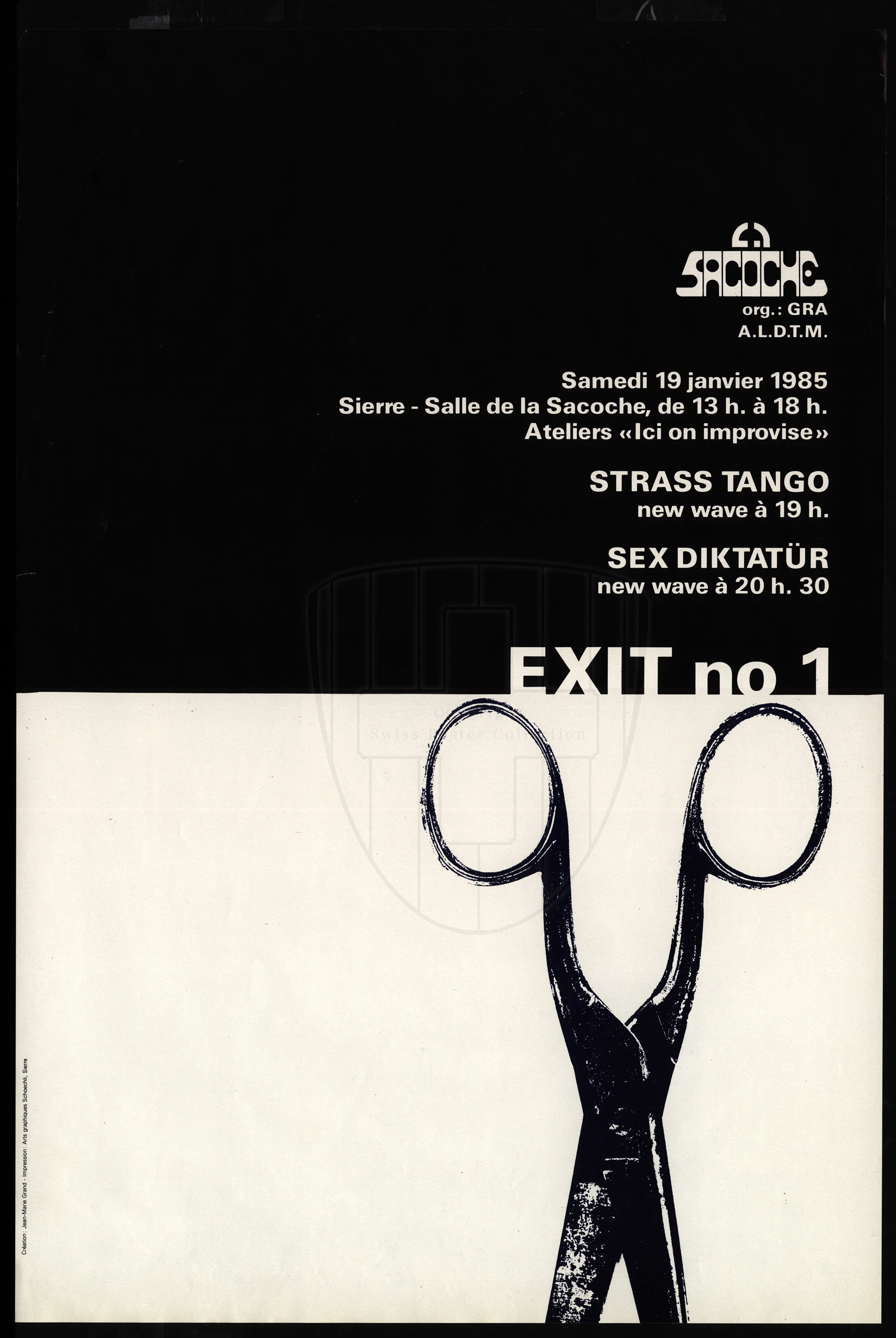 Samedi 19 janvier 1985, Sierre – salle de la Sacoche …