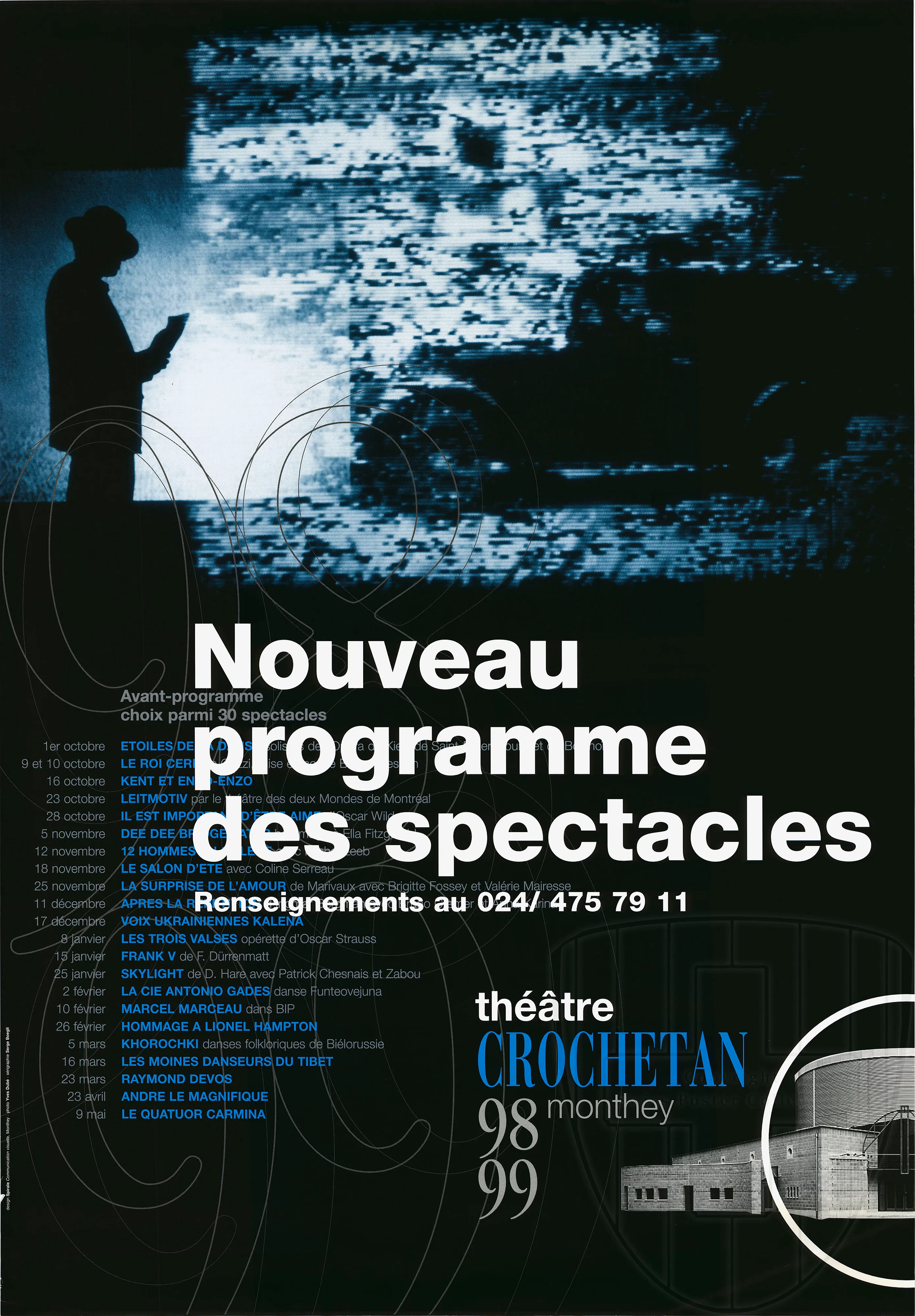 Théâtre Crochetan, Nouveau programme des spectacles 98 99
