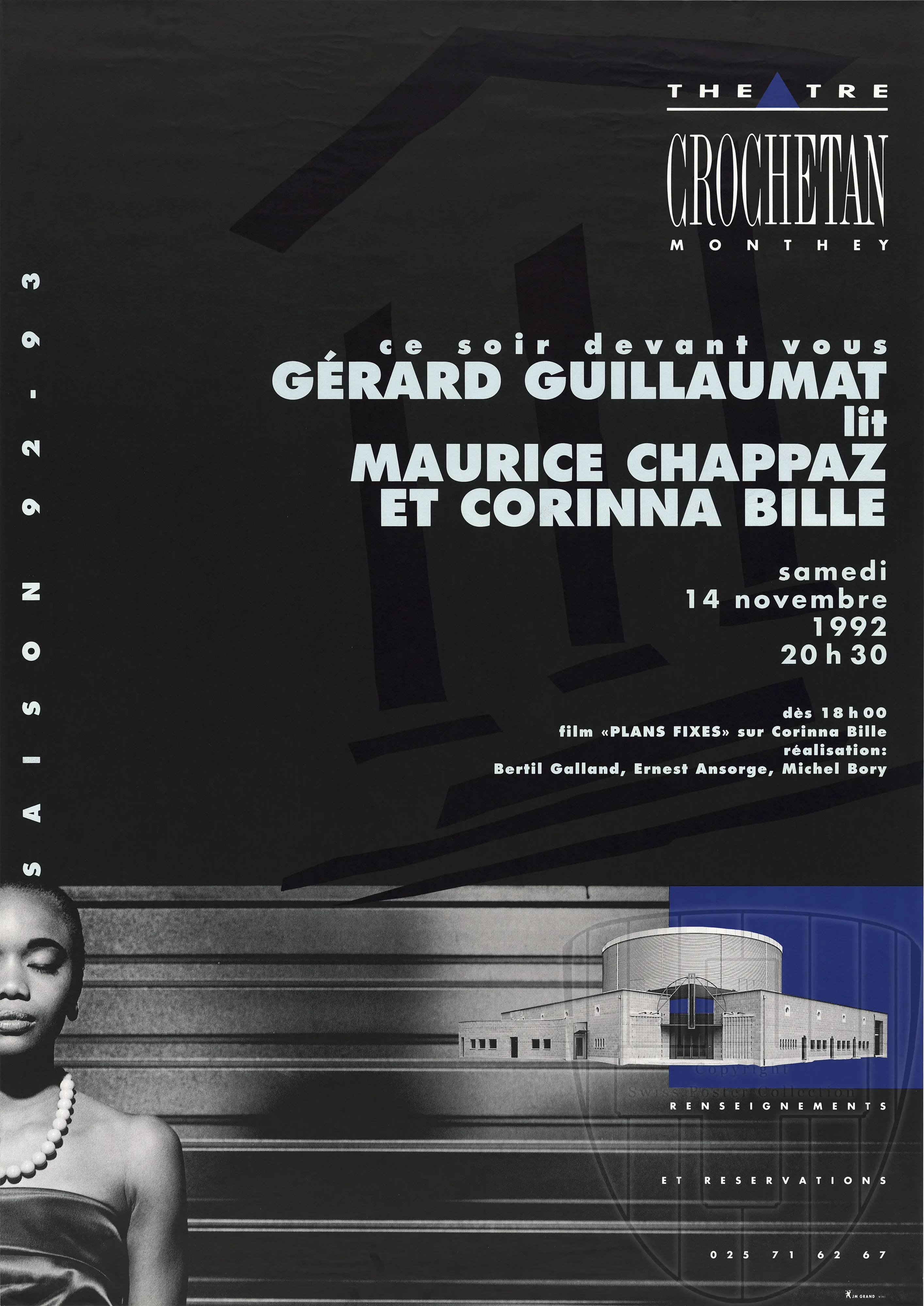 Gérard Guillaumat lit Maurice Chappaz et Corinna Bille, Théâtre Crochetan
