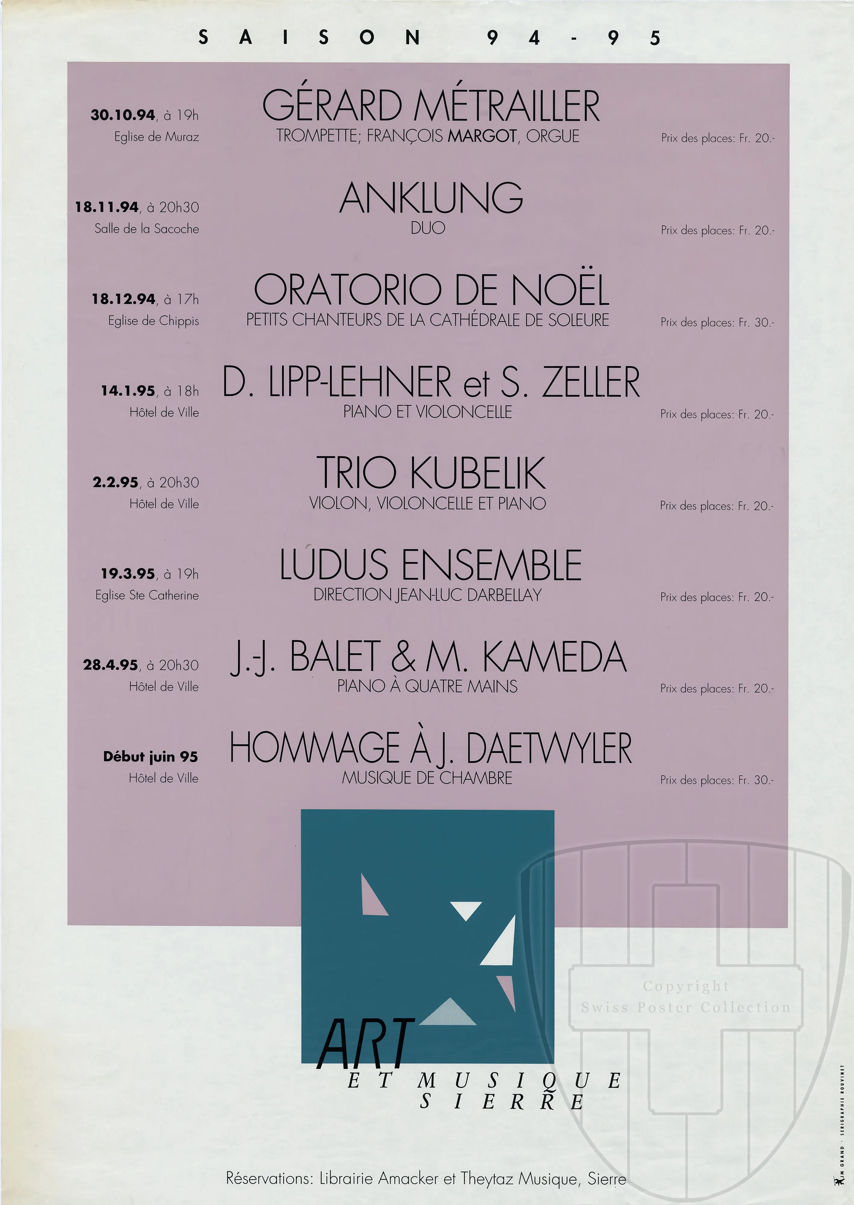 Art et Musique Sierre, Saison 94 – 95